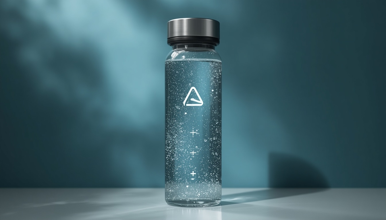 SteadySip glass water bottle for daily hydration tracking